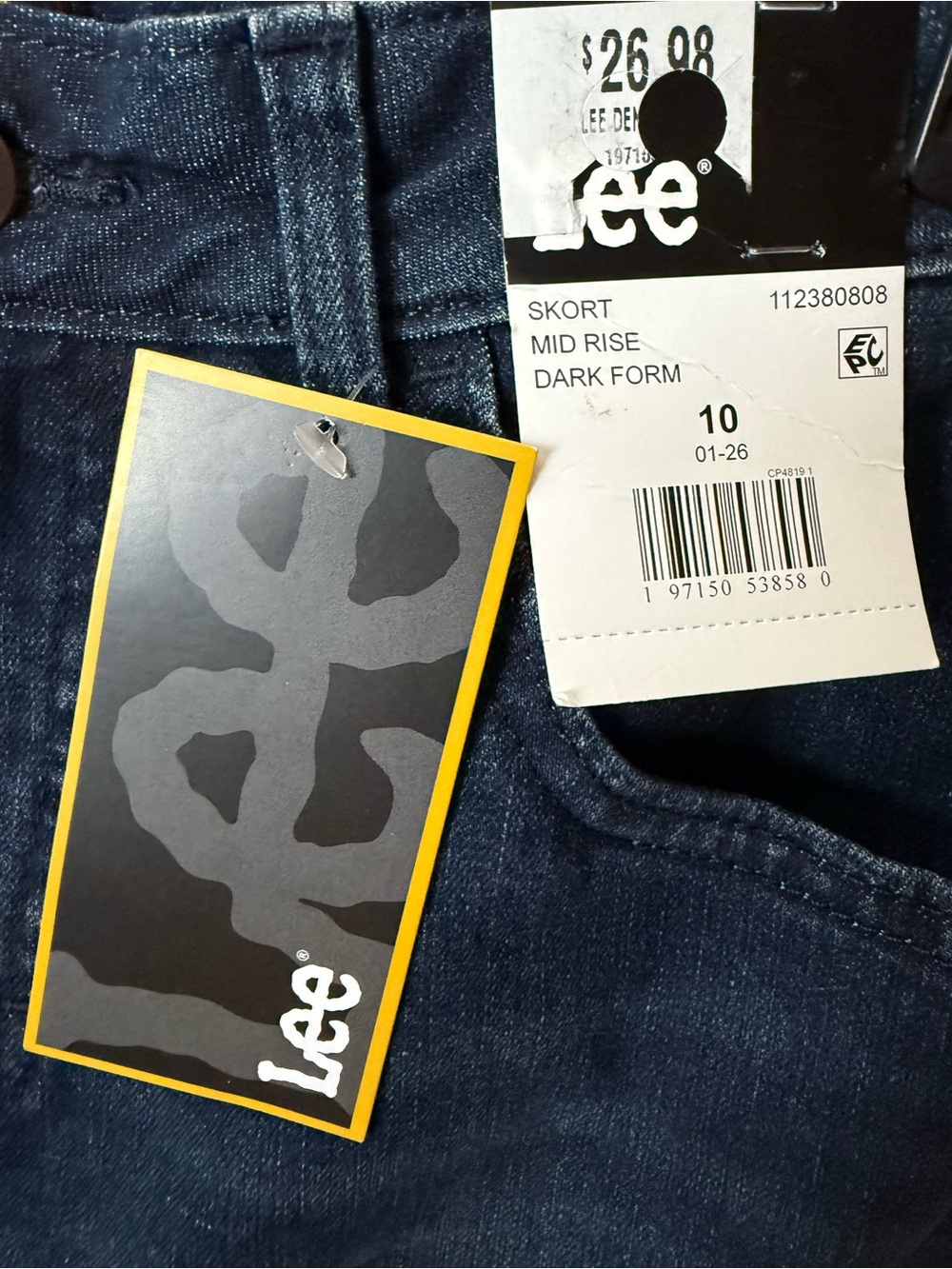 Lee Navy Denim Skort with Front Pockets - Picture 3 of 13